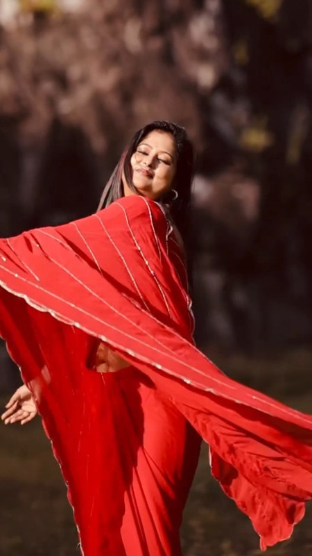 anisha sexy navel in red saree mp4 snapshot 00 01 090