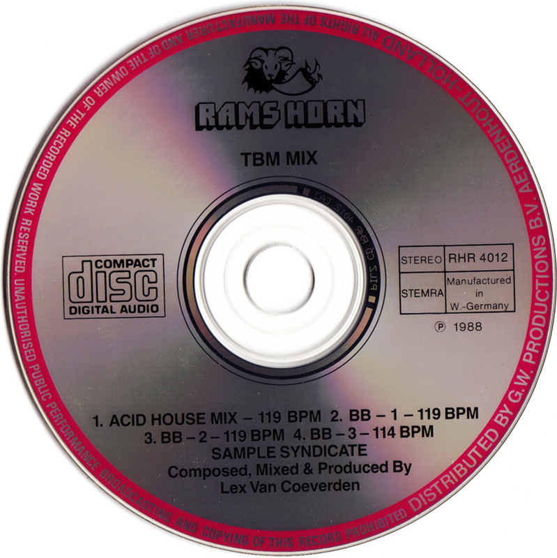 02/04/2023 - Sample Syndicate – TBM Mix (CD, Maxi-Single)(Rams Horn Records – RHR 4012)  1988  (320) CD