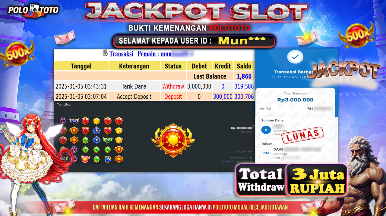 POLOTOTO JACKPOT SLOT STARLIGHT PRINCESS Rp.3,000.000,-