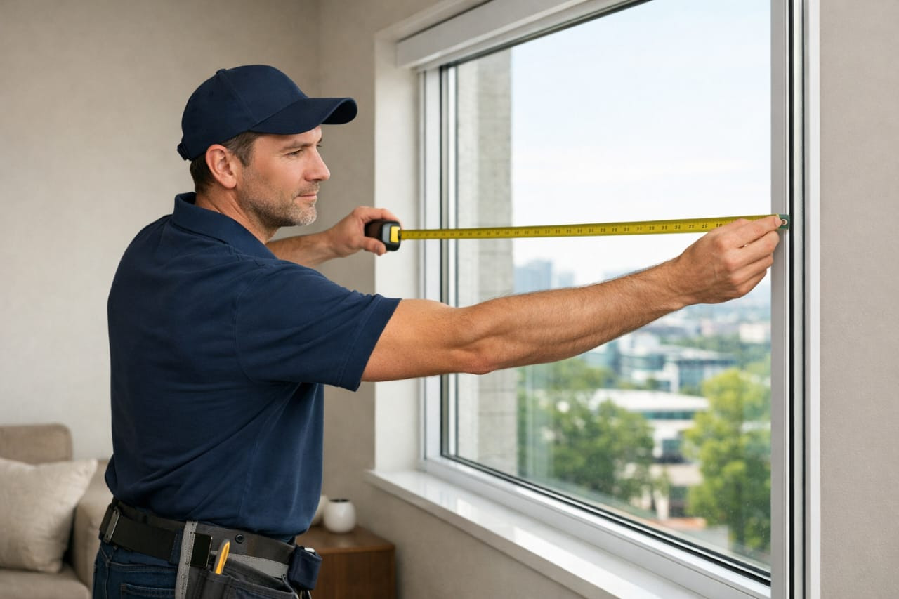 Tirando medidas da janela