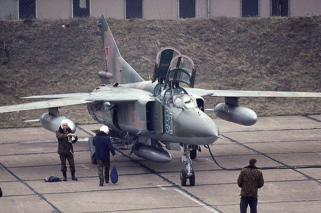 559 APIB Mig-23UB 93 Blue_390158_[Finsterwalde 3.93] About to leave Germany for Dimitrievka storage 