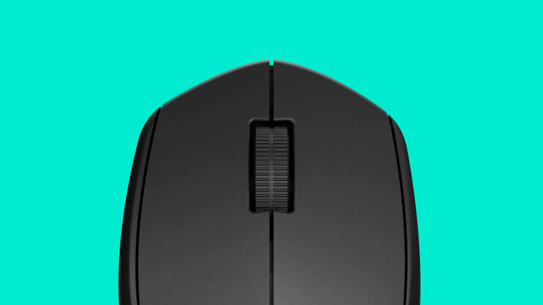 Vista lateral del Mouse Logitech M280 Wireless con el receptor nano USB.