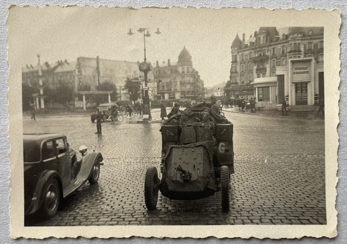 Orig. Foto Wehrmacht, Panzergruppe Guderian in Mülhausen Mulhouse, France 1940