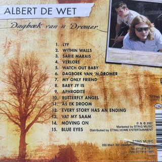 Albert de Wet: Dagboek van n droemer : CD