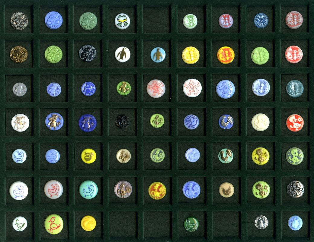 Пуговицы СССР. Звери. стекло. 1.