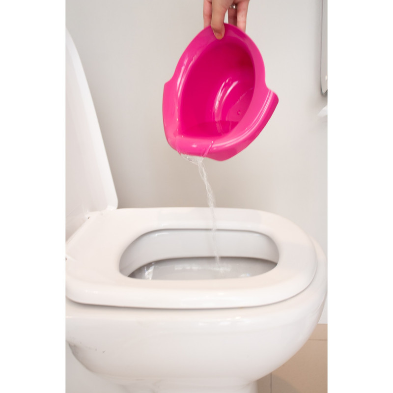Troninho Infantil Potty Clingo Branco e Rosa Antirrespingo