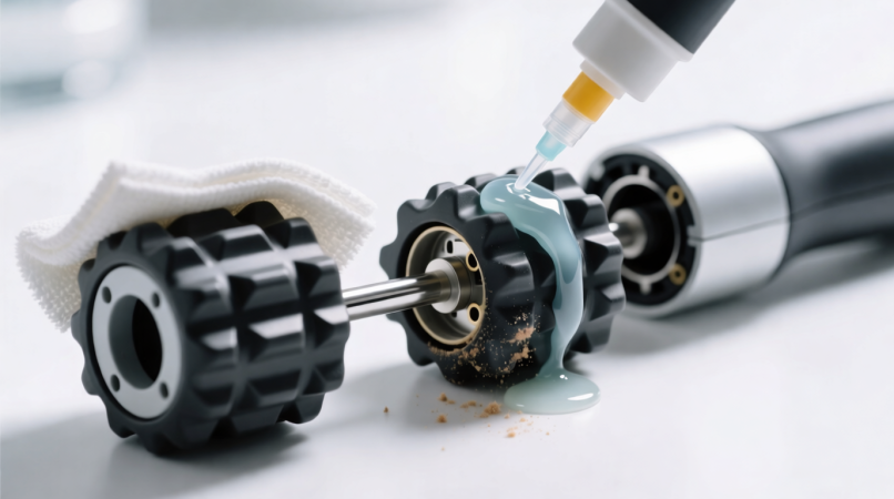 Чистка и смазка роликов массажера