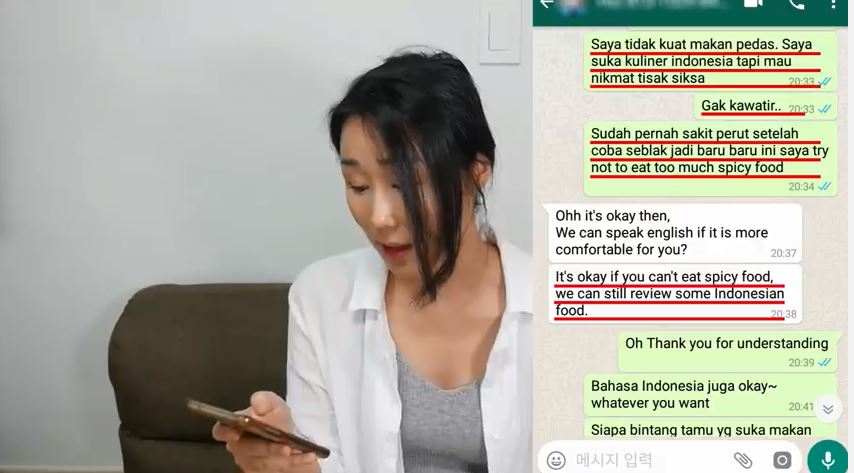 Chat Jisun dengan tim Hitam Putih (YouTube/Hari Jisun)
