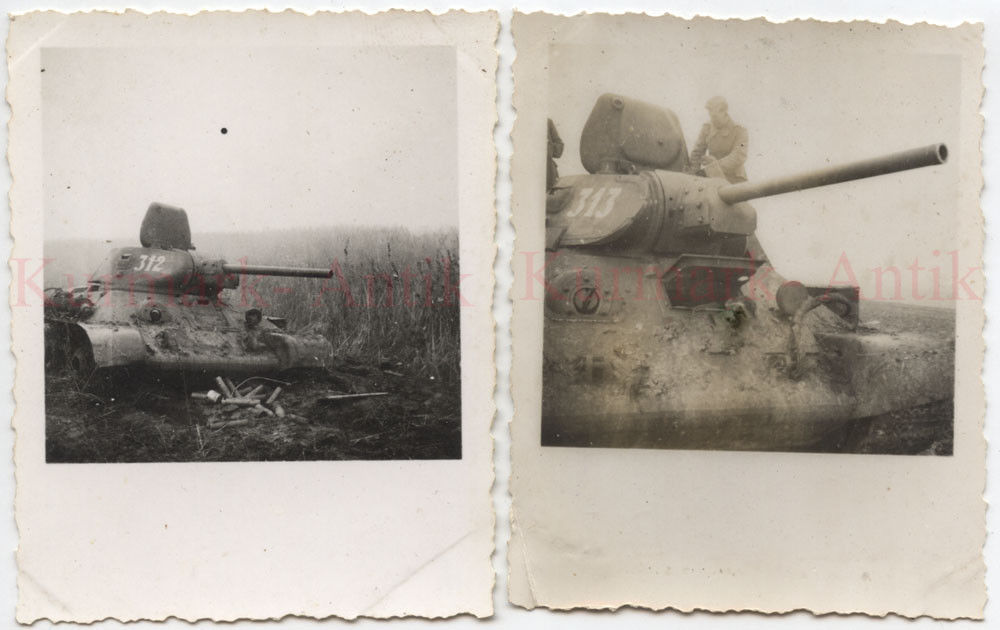 Fotos Wehrmacht Schützen Reg.10 Russland Front Beute Panzer T34 