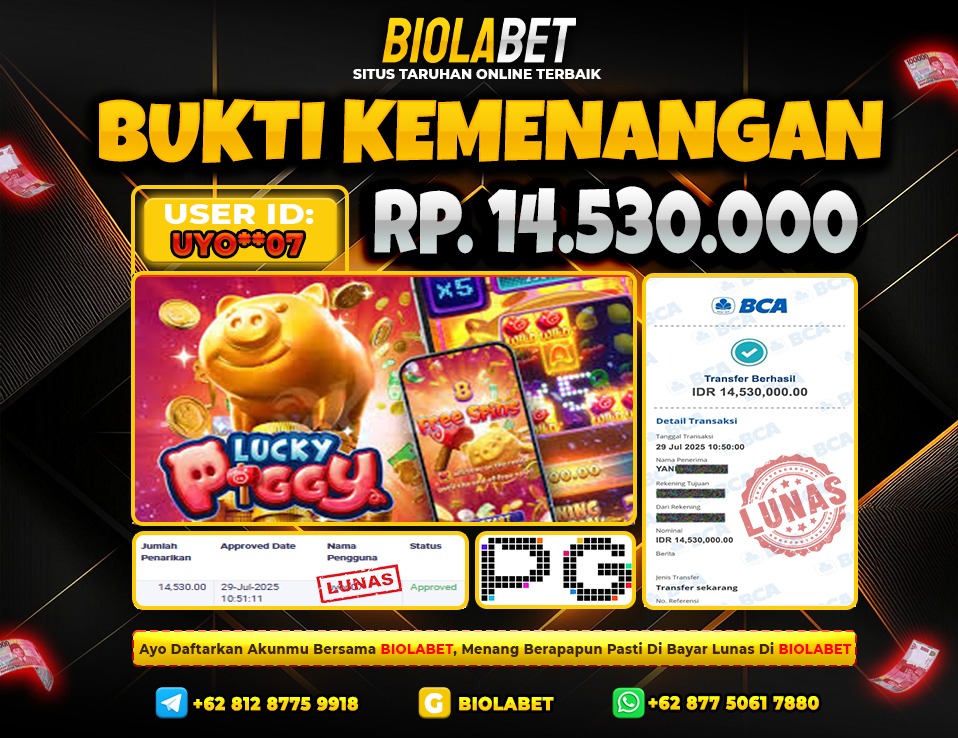 BIOLABET JACKPOT PG SOFT Rp.14.530.000.,- LUNAS
