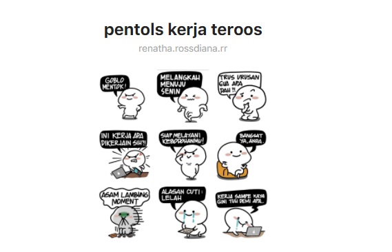 Stiker bergerak WA Pentols Kerja Teroos