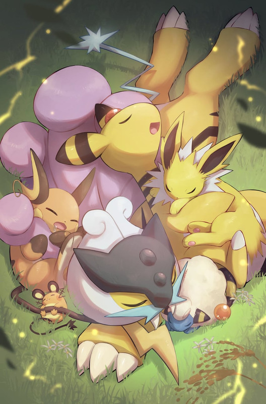 jolteon-dedenne-ampharos-mareep-and-raik