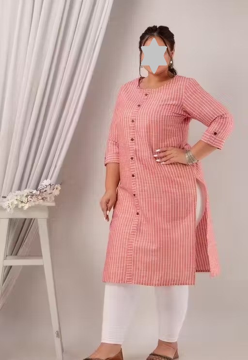 Cotton Kurti For Women ! Women Pure Cotton Straight Kurti ! Pink Cotton Kurti ! Plus size Kurti ! Kurti For Girls ! Causal Wear Kurti ! long Kurti Color 1 (KS161)