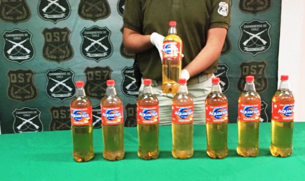 Cocaína líquida, la nueva modalidad de tráfico de drogas