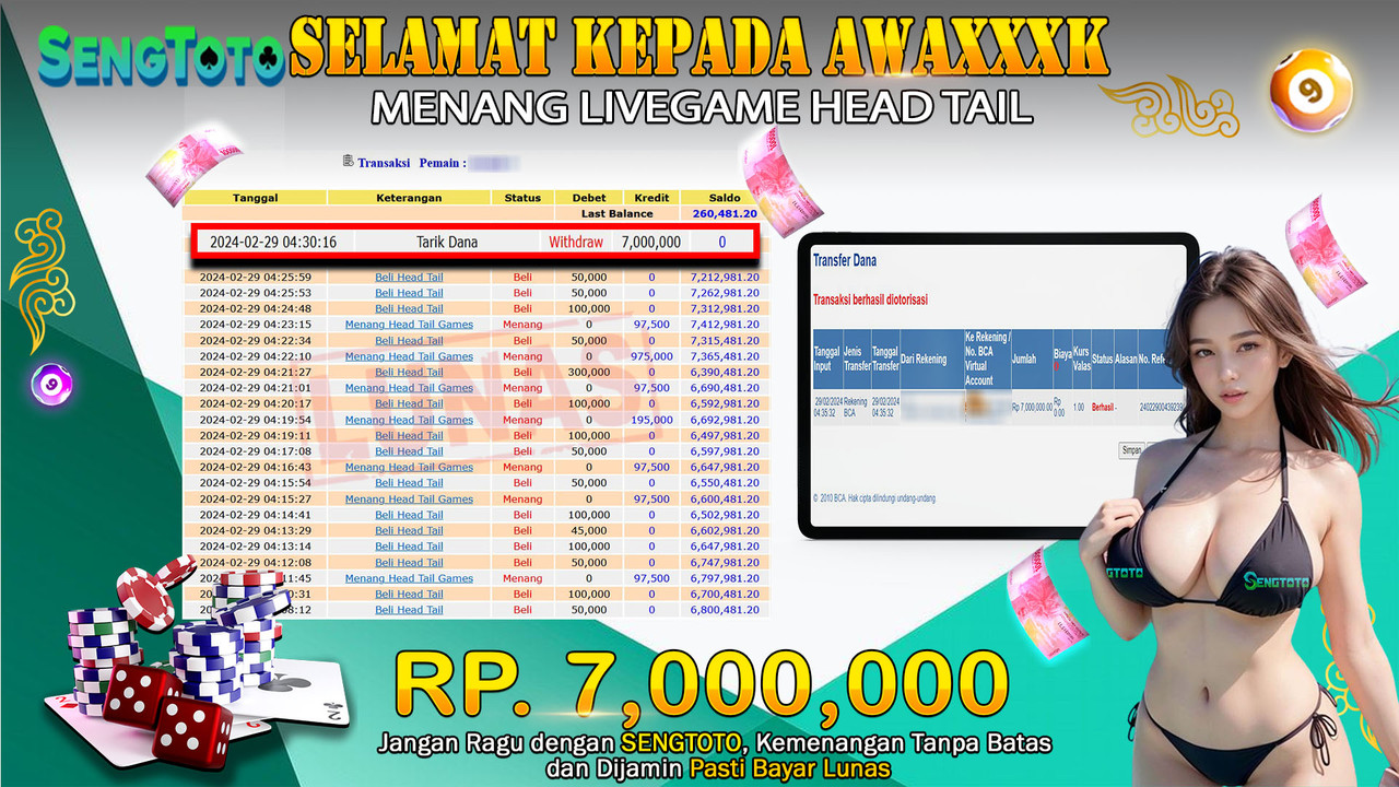 BUKTI PEMBAYARAN LIVEGAME HEAD TAIL