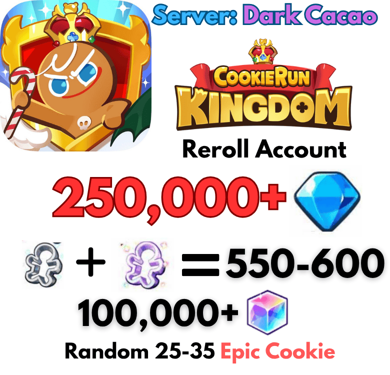 [Dark Cacao] Cookie Run: Kingdom Starter Account 