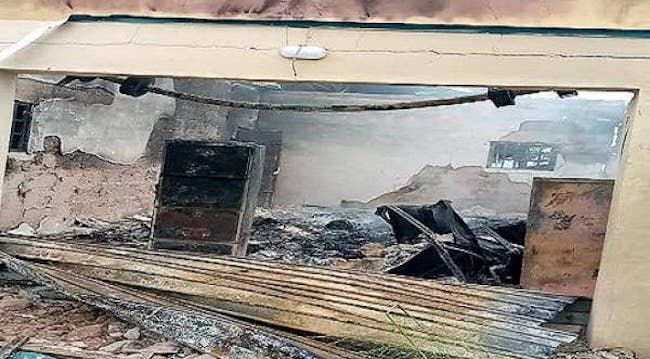 Electoral-materials-destroyed-as-hoodlums-set-INEC-office-ablaze-in-Abia