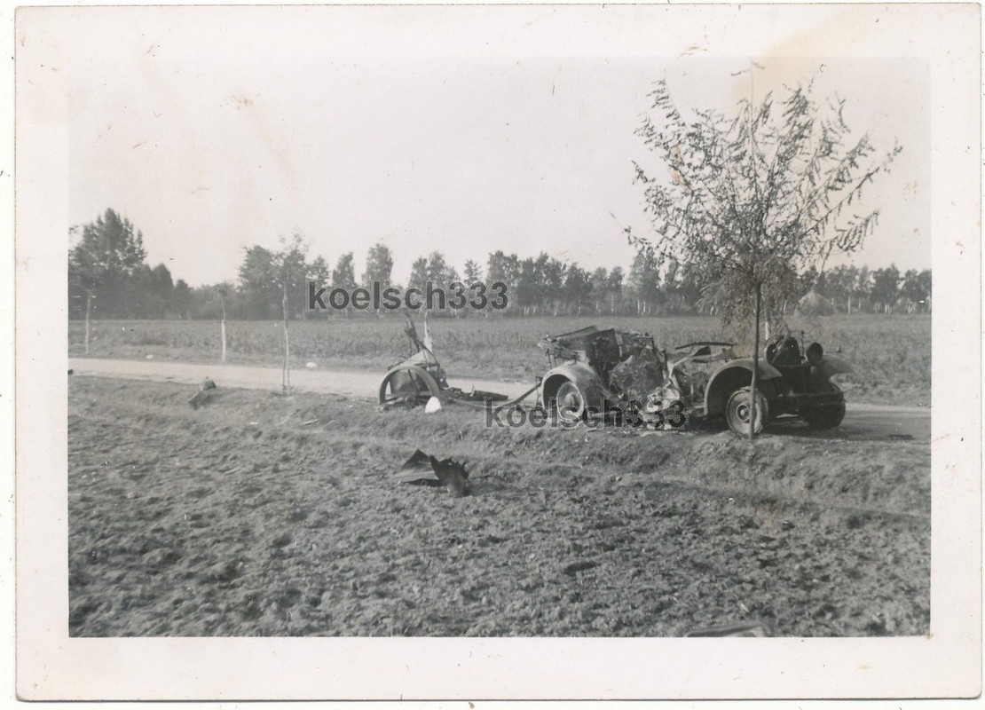 Polen 1939 Wehrmacht Kübelwagen Wrack Artillerie