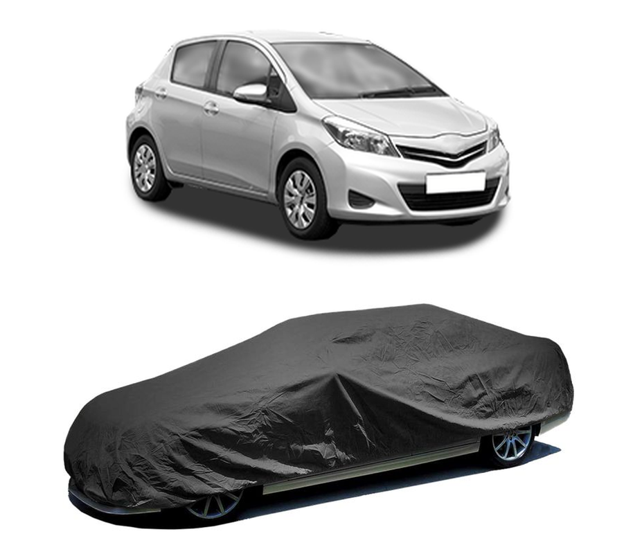 Husa tip prelata auto pentru TOYOTA YARIS (_P13_) 2010 - 2020,culoare negru, material textil impermeabil, rezistanta la intemperii praf UV, CARPASSION Husa Protectie