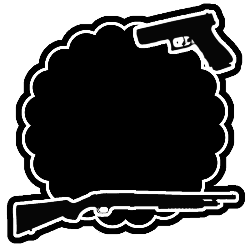 bumpy outline with pistol and rifle i think idk guns