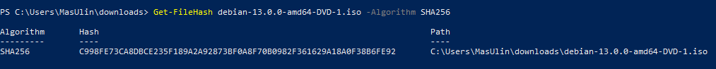 Cheksum Debian 13