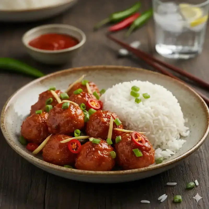 Chicken Manchurian with Rice