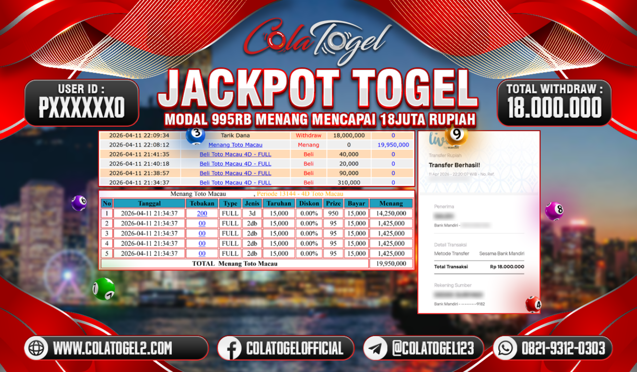 JACKPOT TOTO MACAU!!