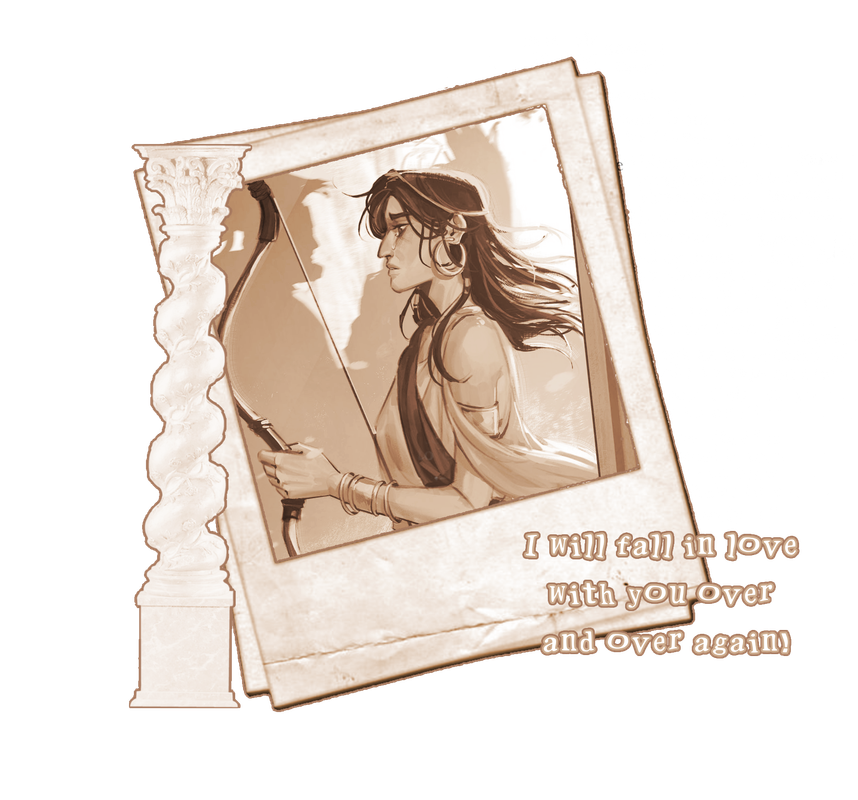 TEXT: I will fall in love with you over and over again! Art by makshin__ on Twitter/X. Alt text work in progress