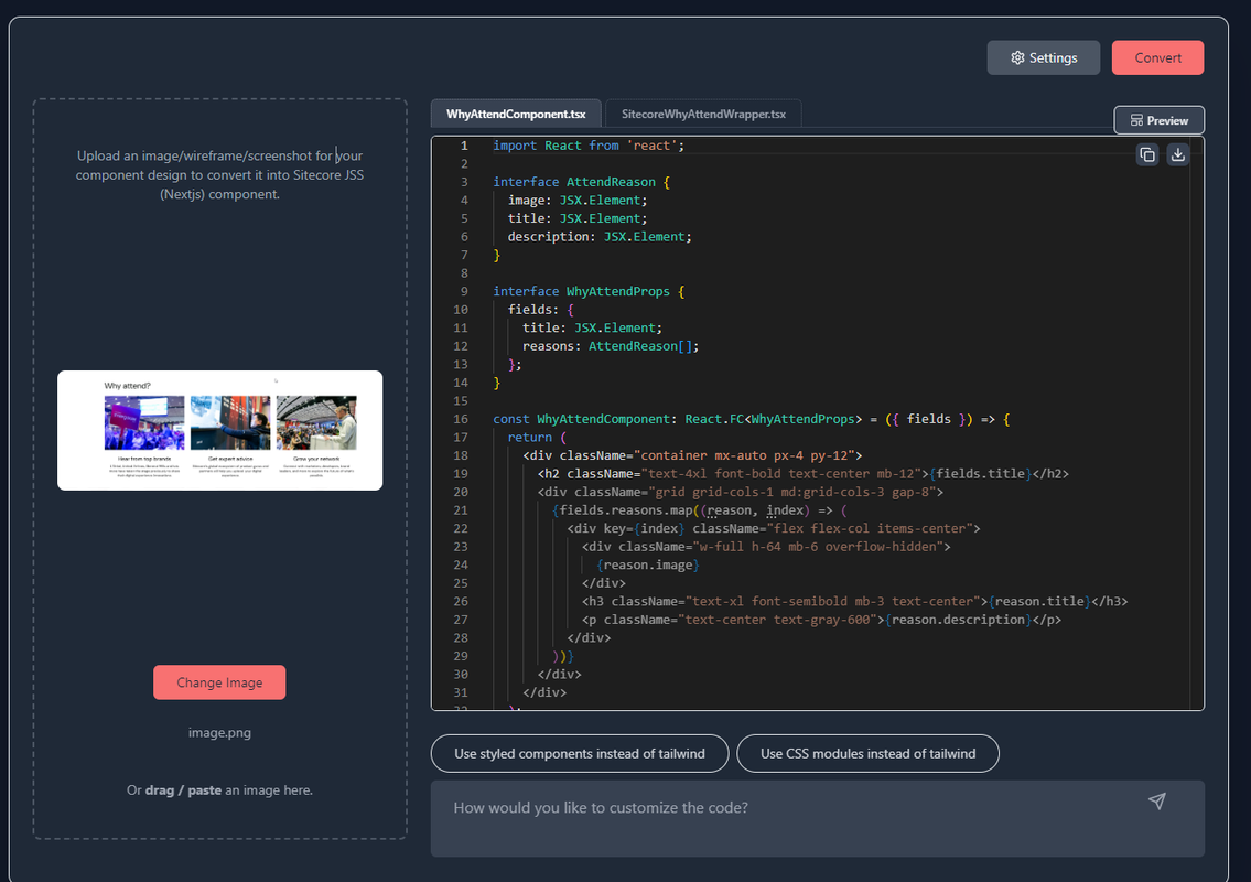 Sitecore JSS AI Code Generator