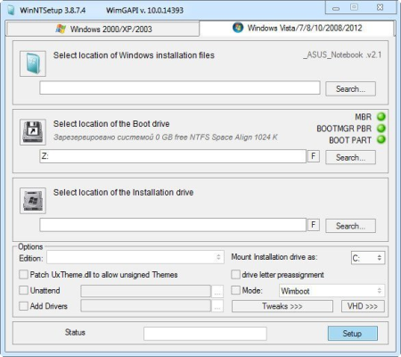 WinNTSetup 4.5.0 WinNTSetup 4.5.0