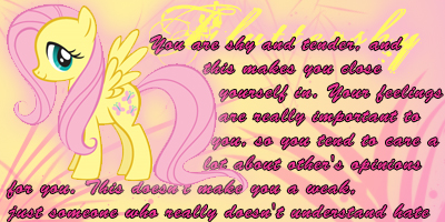 wich my little pony character are you? im fluttershy