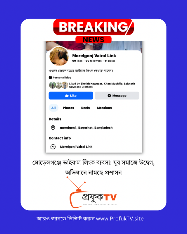 মোড়েলগঞ্জে ভাইরাল লিংক ব্যবসা: যুব সমাজে উদ্বেগ, অভিযানে নামছে প্রশাসন