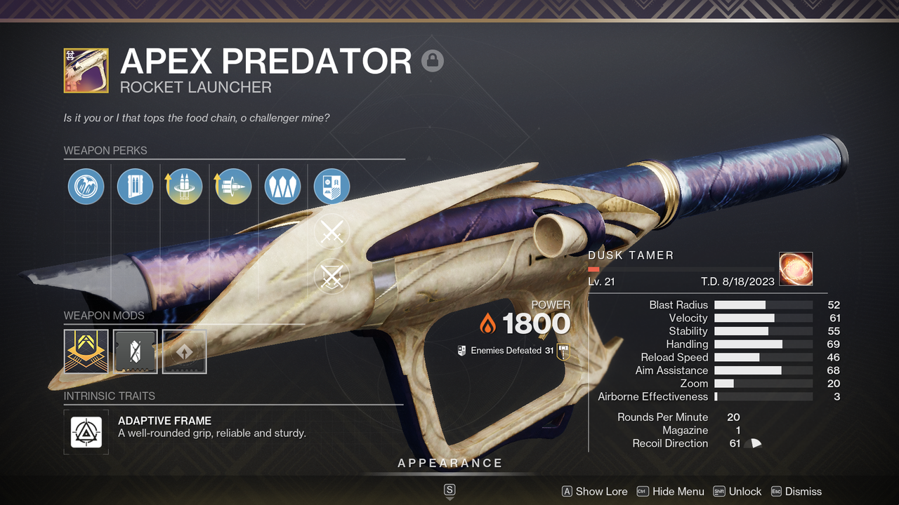 APEX PREDATOR