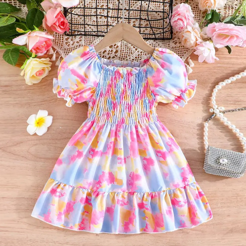 Flower Gown Elegant Floral Fit Dress for Girls with Belt