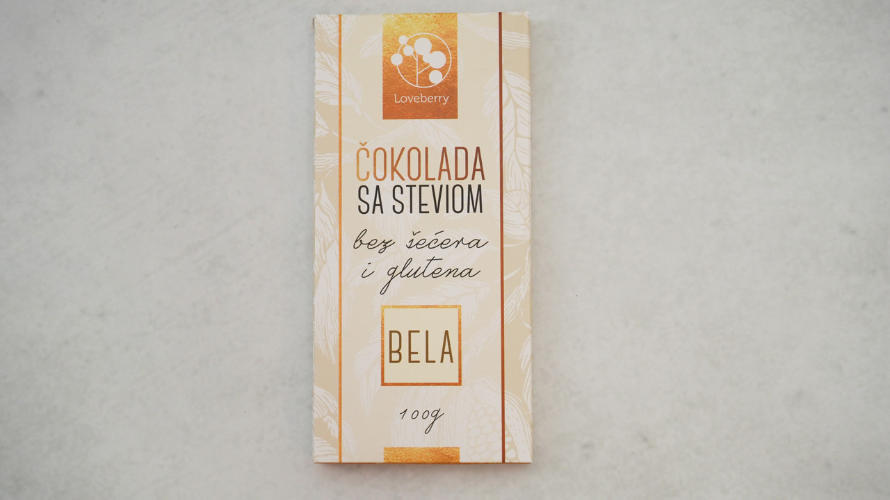 Bela cokolada Loveberry sa steviom 100gr