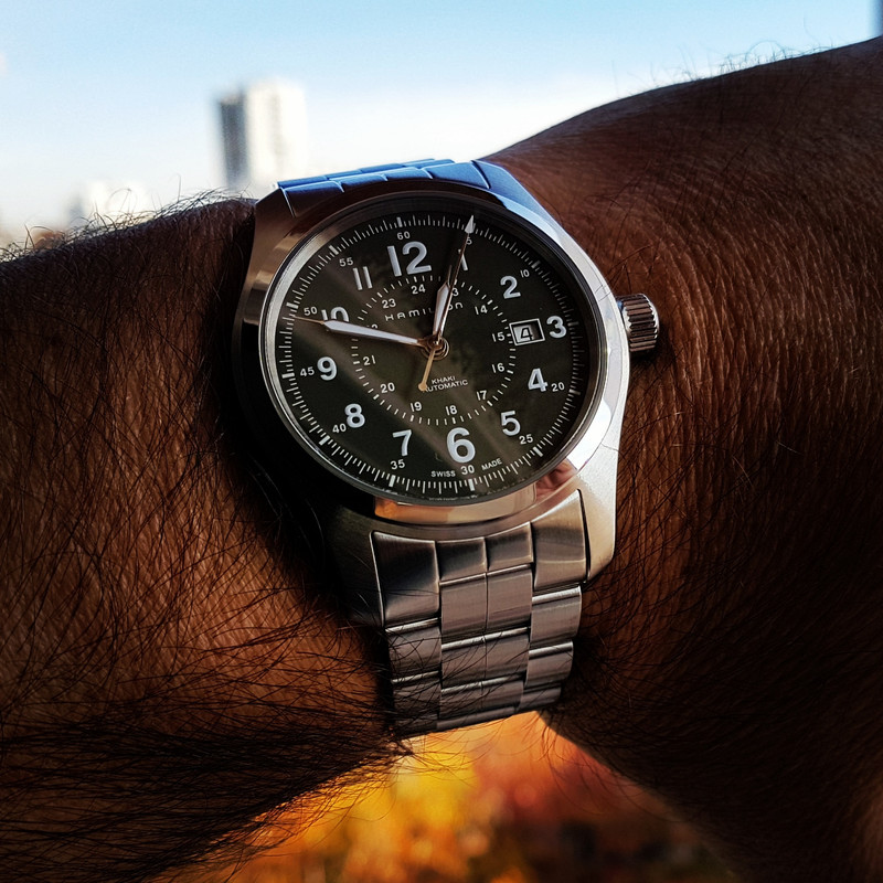 Hamilton Khaki Field Auto 42mm 100M Green Dial Cal. H10 Ref. H70605163 (1)