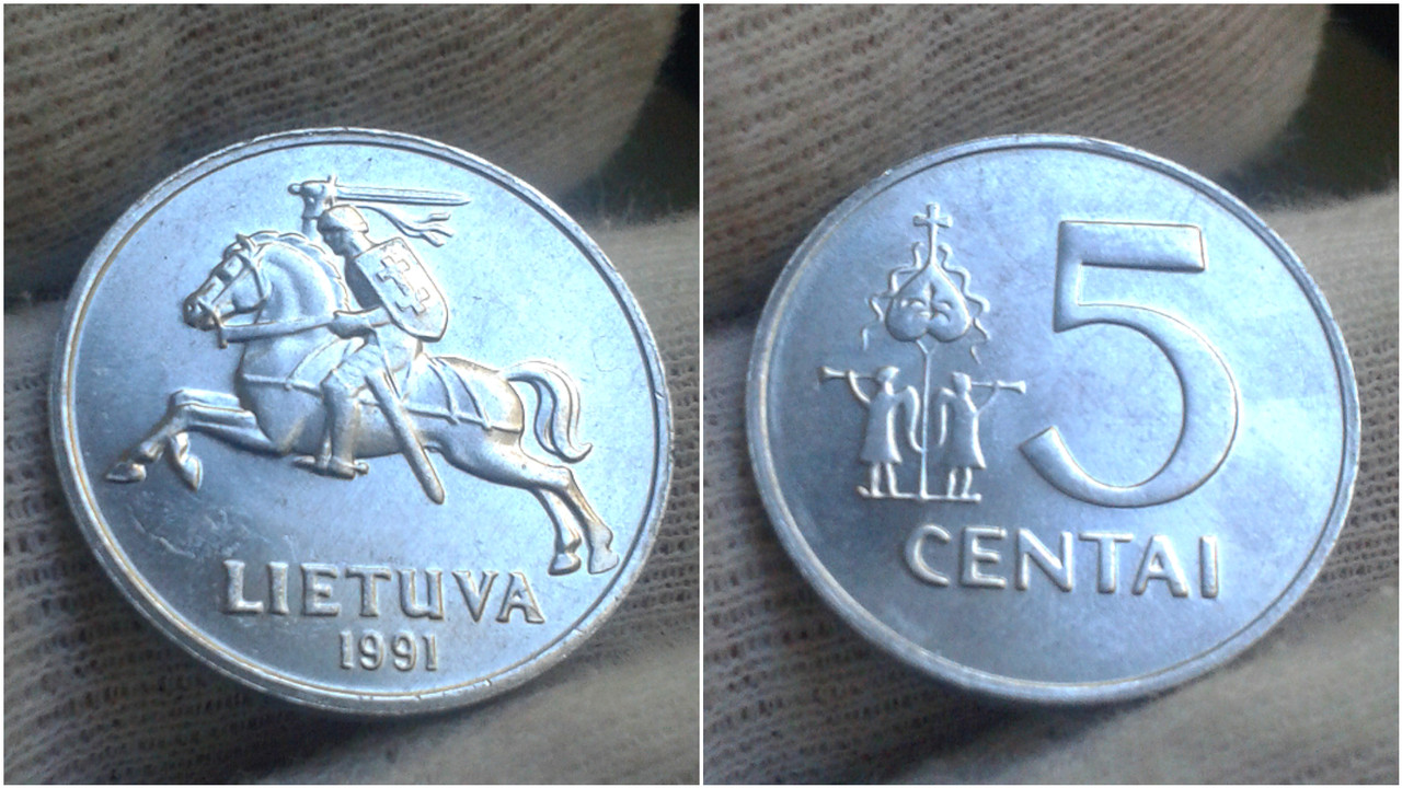 5 Centai de 1991. República de Lituania. Polish-20200923-215841607