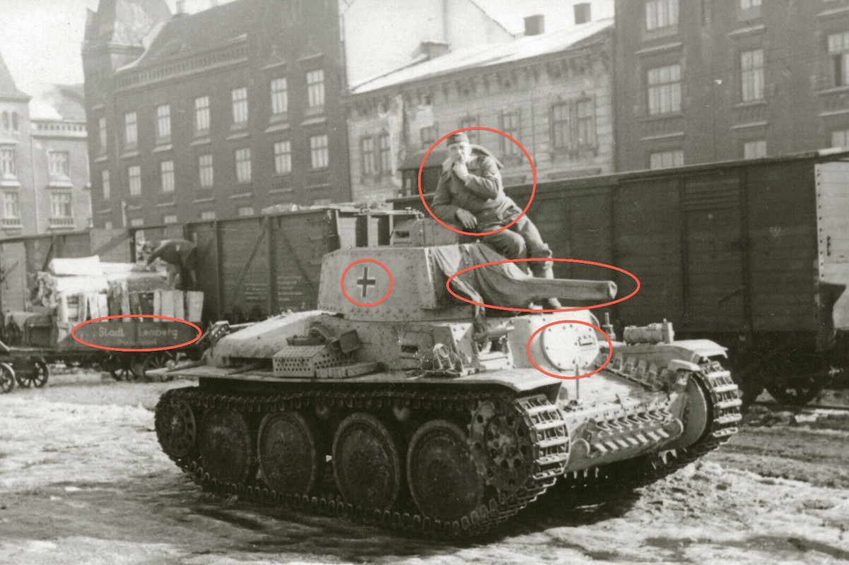 Orig.Foto Stadt Lemberg (Befehls-) PANZER 38 (t) Sturmgeschütz U