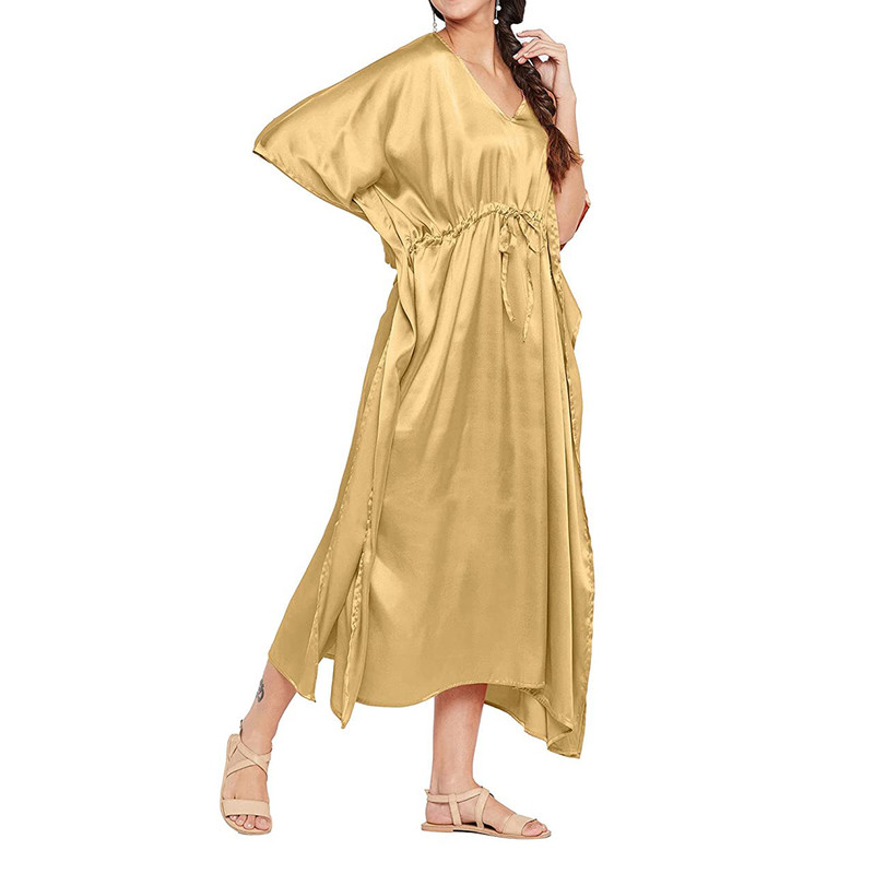 Women Satin Silk Nightdress Lingerie Sleepwear Nightgown Maxi Robe Loungewear - Picture 24 of 125