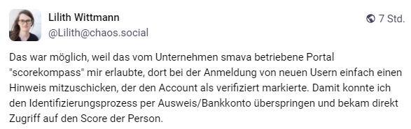 Schwachstelle bei Smava