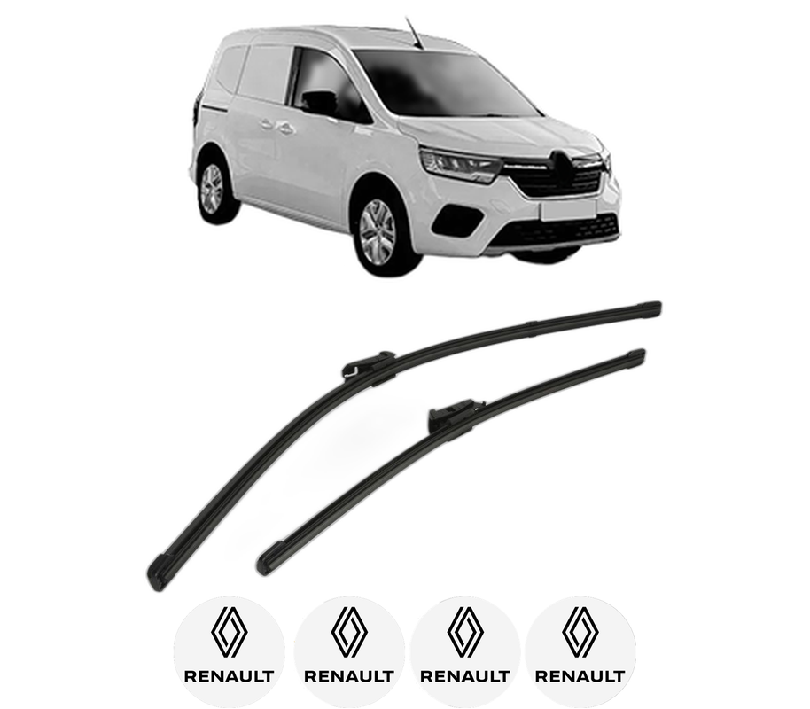 Set stergatoare auto RENAULT KANGOO III MPV din 2021-2022, pentru parbriz auto, 2 bucati, Valeo Silencio, din cauciuc siliconat rezistent, 4 Stickere Auto RENAULT