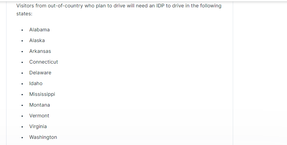 ¿En qué estados necesito un permiso de conducir internaciona - Conducir en USA y Permiso Internacional de Conducción - Foro USA y Canadá