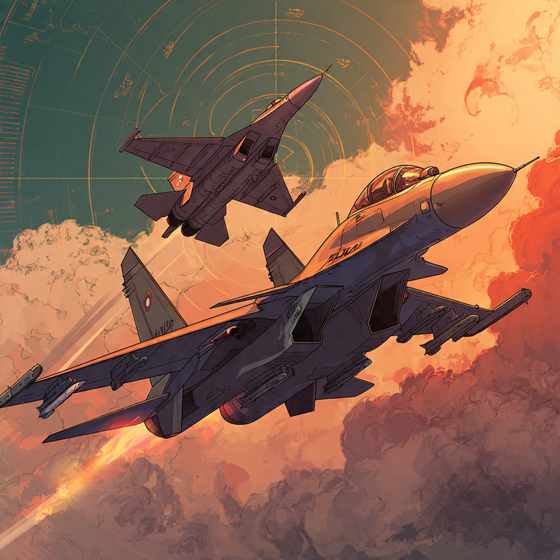 "India vs Pakistan air fight 2025 fighter jet scene
