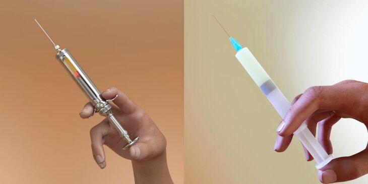 Old Style Syringe & Modern Hypo Syringe