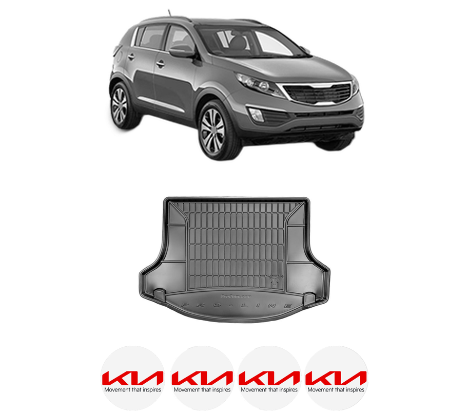 Tavita Portbagaj KIA SPORTAGE III (SL) din 2010-2015, Protectie Portbagaj Auto, 4x Stickere auto cu KIA