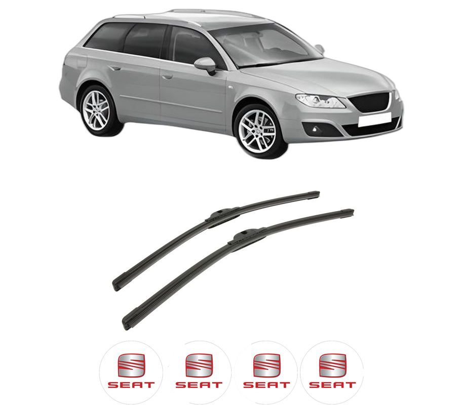Set stergatoare auto SEAT EXEO ST (3R5) din 2009-2013, pentru parbriz auto, 2 bucati, Bosch Aerotwin, din cauciuc siliconat rezistent, 4 Stickere Auto SEAT