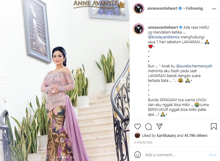 Postingan Anne Avantie soal kebaya yang dikenakan Krisdayanti.