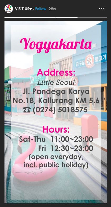 Jam buka Chingu Cafe Jogja.