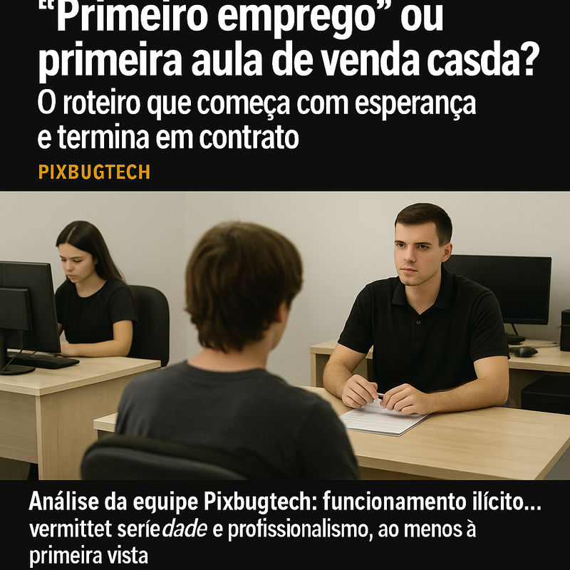 🚨 Pixbugtech | “Primeiro emprego” ou primeira aula de venda casada?