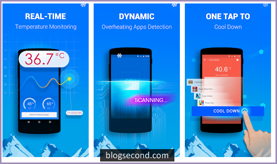 Gambaran dari Aplikasi Cooling Master di Android